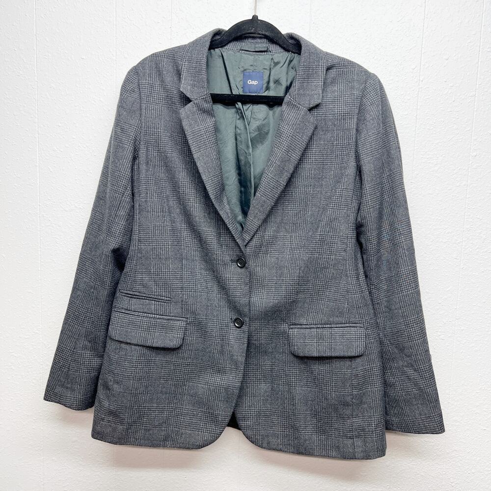 Gap Wool Blend Womens Blazer 10 Dark Academia Office Career Quiet Luxury Formal